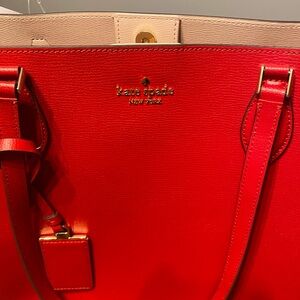 Kate Spade Vibrant Red and Soft Pink Tote